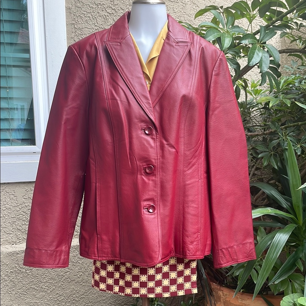 Vintage Burgundy East 5th Leather Women's Jacket